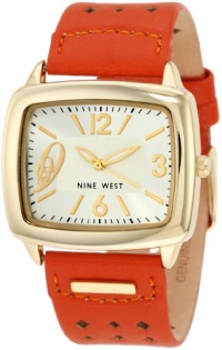 Nine West Women's NW1080CHOR  Gold-Tone and Orange Strap Watch