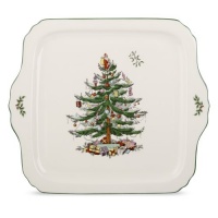 Spode Christmas Tree Sculpted Square Serving Tray, 12-1/2-Inch