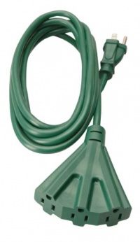 Woods 2466 8-Foot Outdoor Extension Cord with 3-Outlets, Green