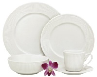 Melange New Italian Villa Porcelain 30-Piece Place Setting, White, Service for 6