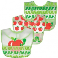 green sprouts 3 Count Waterproof Pocket Bib, Apples, 9-18 months