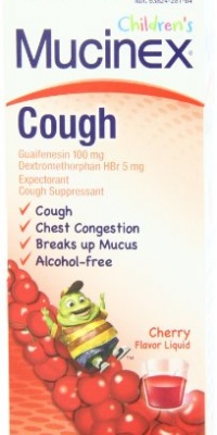 Mucinex Children's Cough Expectorant Cough Suppressant Guaifenesin Dextromethorphan, Cherry, 4 Ounce