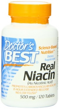 Doctor's Best Real Niacin (Extended Release) (500mg), 120-Count