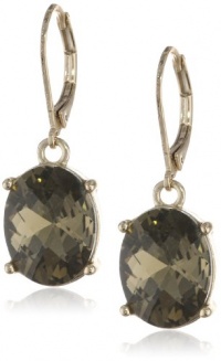 Anne Klein Be Jeweled Gold-Tone Smokey Topaz Lever Back Drop Earrings