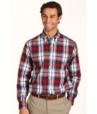 Nautica Men's Long Sleeve Wrinkle Resistant Plaid, Red, X-Large