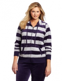 Calvin Klein Performance Women's Plus Size Rugby Stripe Hoodie