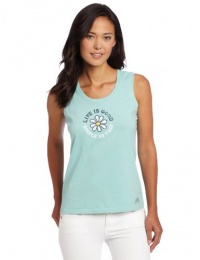 Life is good Women's Sleeveless Scoop Simple Daisy Crusher Tee