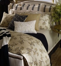 Ralph Lauren Plage D'or Queen Comforter Champagne Black Floral