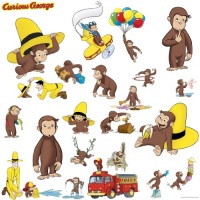 RoomMates RMK1037SCS Curious George Peel and Stick Wall Decals