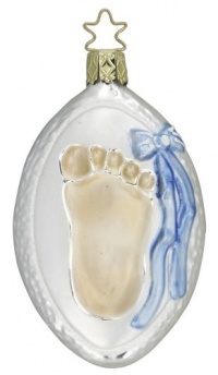 Inge-Glas First Steps Assorted Blue or Pink Ornament Color: Blue