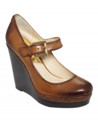 Thanks to the worn-in toe and dark wedge, the Mary Jane style of MICHAEL Michael Kors' Jaedon platform wedges is decidedly feminine without being too overwhelming girly.