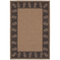 Couristan Recife Tropics Indoor/Outdoor Area Rug - Cocoa/Black