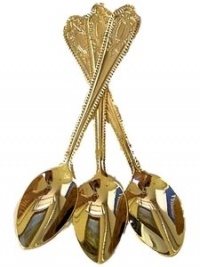 Set of 12 Gold Plated High Quality Demitasse - Tea Party Spoons