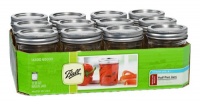 Ball Regular Mouth Half Pint Jars with Lids and Bands, Set of 12