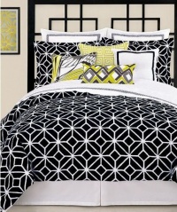 Trina Turk Trellis Black White & Yellow Decorative Pillow 20 x 10