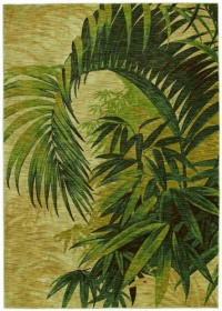 Tommy Bahama Polynesian Palms Area Rug, 3.6-Feet by 5-Feet, Beige