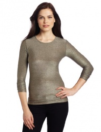 Only Hearts Women's Metallic Jersey Long Sleeve Crew Neck Shirt