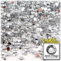 1,440pc Loose flatback Acrylic Rhinestones Round 3mm - 10ss flatback Clear