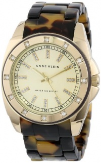 Anne Klein Women's 10/9988CHTO Swarovski Crystal Accented Gold-Tone Tortoise Resin Bracelet Watch