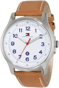 Tommy Hilfiger Men's 1710311 Classic Stainless Steel case and brown leather strap Watch