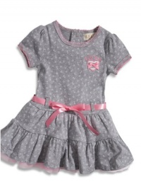 GUESS Kids Girls Baby Girl Patterned Dress with Bloomers , GREY (24M)