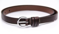 Lauren Ralph Lauren Vacchetta Leather Thin Belt Size Small Brown