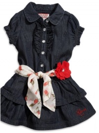 GUESS Kids Girls Baby Girl Denim Dress (12-24M), DARK STONE WASH (12M)