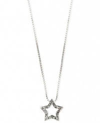 Anne Klein Necklace, 16 Silver-Tone Pave Cut-Out Star Pendant