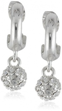 Anne Klein All that Glitters Silver-Tone and Crystal Fireball Drop Clip-On Earrings