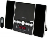 Craig Vertical CD Shelf System with AM/FM Stereo Radio and Dual Alarm Clock, 3-Piece Black (CM427)