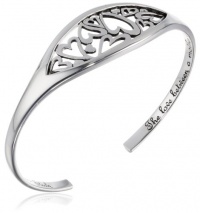 Sterling Silver The Love Between A Mother and Daughter Knows No Distance Heart Cuff Bracelet