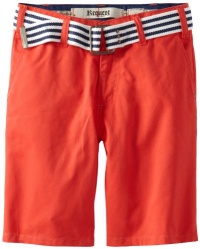 Request Boys 8-20 Colbert Chino Belt Short, Bright Red, 16