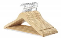 Whitmor 6026-715-16 Natural Wood Collection Suit Hangers, Set of 16