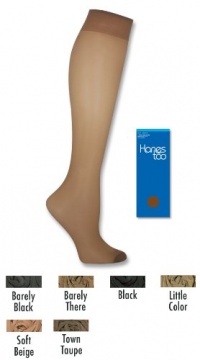 Hanes Silk Reflections Women's Too Day Sheer Knee Highs Reinforced Toe 3 Pairs