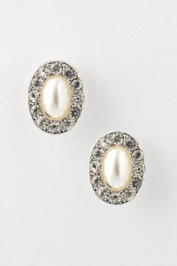 JACOBS & McCARTNEY OVAL PEARL CRYSTAL EARRINGS