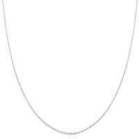 14 Karat White Gold 0.7-mm Diamond-cut Cable Chain (16 Inch)