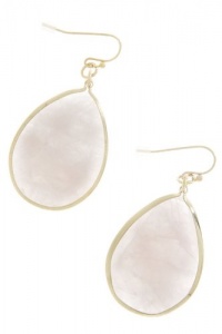 TIFFANY & ZARA OVAL STONE JEWEL EARRINGS (Light Pink)