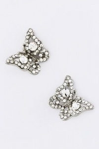 JACOBS & McCARTNEY CRYSTAL BUTTERFLY EARRINGS