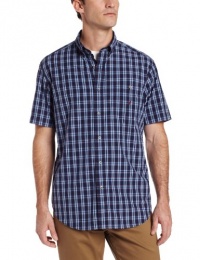 Nautica Men's Short Sleeve Small Plaid Shirt