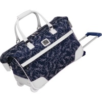 Diane Von Furstenberg Luggage Color On The Go 20 Inch Wheeled City Bag, Navy/White, One Size