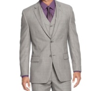 Alfani Red Label Mens Grey Sharkskin Jacket