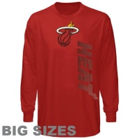 NBA Majestic Miami Heat Sideview Big Sizes Long Sleeve T-Shirt - Red