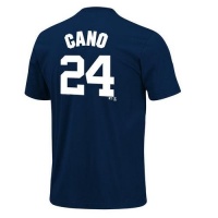 MLB Majestic New York Yankees #24 Robinson Cano Navy Blue Player T-shirt