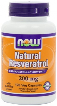 NOW Foods Natural Resveratrol, Mega Potency, 200mg, 120 Vcaps