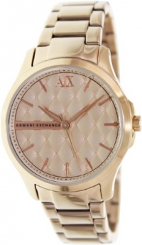 Armani Exchange Rose Dial Rose Gold-tone Ladies Watch AX5202