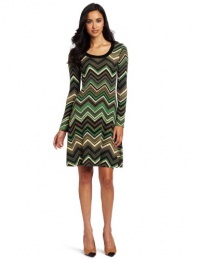 Karen Kane Women's Flare Sleeve Chevron Dress, Print, Small