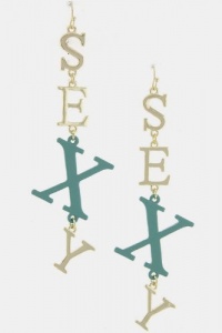 TRENDY FASHION SEXY LETTERS DANGLE EARRINGS BY FASHION DESTINATION | (Mint)