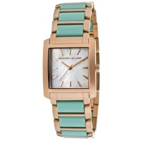 Kenneth Jay Lane Women's KJLANE-1614  Mother-Of-Pearl Dial Rose Gold Ion-Plated Stainless Steel and Turquoise Resin Watch