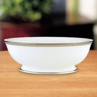 Lenox Murray Hill Platinum-Banded Bone China Open Vegetable Bowl