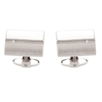 Dolan Bullock Sterling Silver Channel Set Diamond Accent Cuff Links